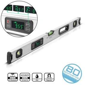 STAHLWERK digitale waterpas DW-800 ST van aluminium met 800 mm lengte magnetische waterpas | magnetische waterpas | aluminium wa