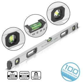 STAHLWERK waterpas W-1000 ST van aluminium met 1000 mm lengte magnetische waterpas | magnetische waterpas | aluminium waterpas