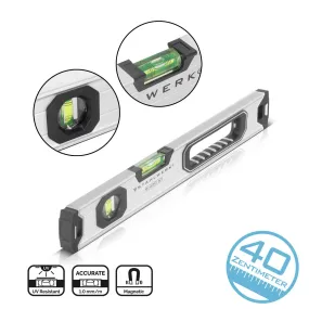 STAHLWERK waterpas W-400 ST van aluminium met 400 mm lengte magnetische waterpas | magnetische waterpas | aluminium waterpas